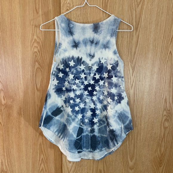 Gaze Knit Tie Dye Hearts Stars Sleeveless Swing Top - Picture 2 of 5